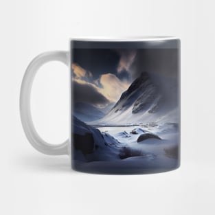 winter mountain cloudy skies Mug